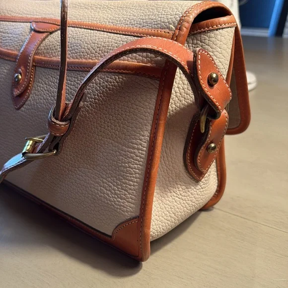 Dooney & Bourke Cream and Brown Leather Satchel Excellent Used condition - Picture 6 of 14